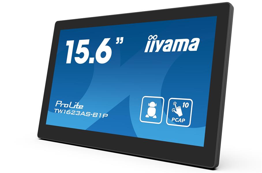 iiyama TW1623AS-B1P beeldkrant Interactief flatscreen 39,6 cm (15.6"") Wifi 450 cd/m² Double Full HD Zwart Touchscreen Type processor Android 24/7