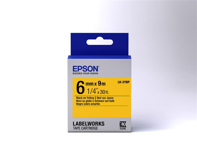 Epson Pastel Tape - LK-2YBP Pastel Blk/Yell 6/9