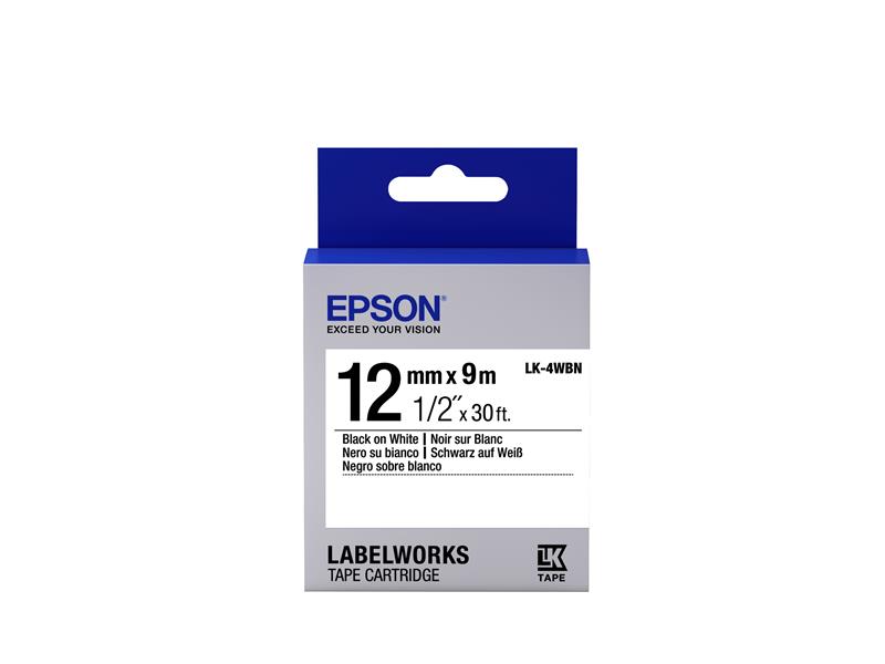 Epson Standard Tape - LK-4WBN Std Blk/Wht 12/9