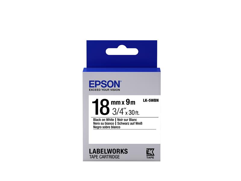 Epson Standard Tape- LK-5WBN Std Blk/Wht 18/9