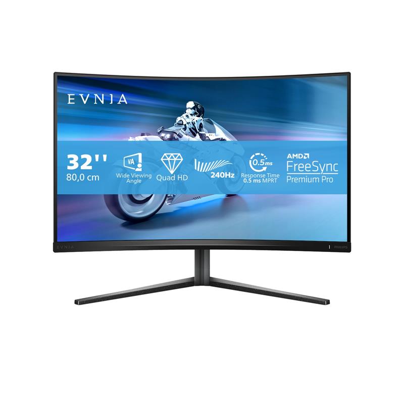 Philips Evnia 5000 32M2C5500W/00 computer monitor 80 cm (31.5"") 2560 x 1440 Pixels Quad HD LCD Zwart