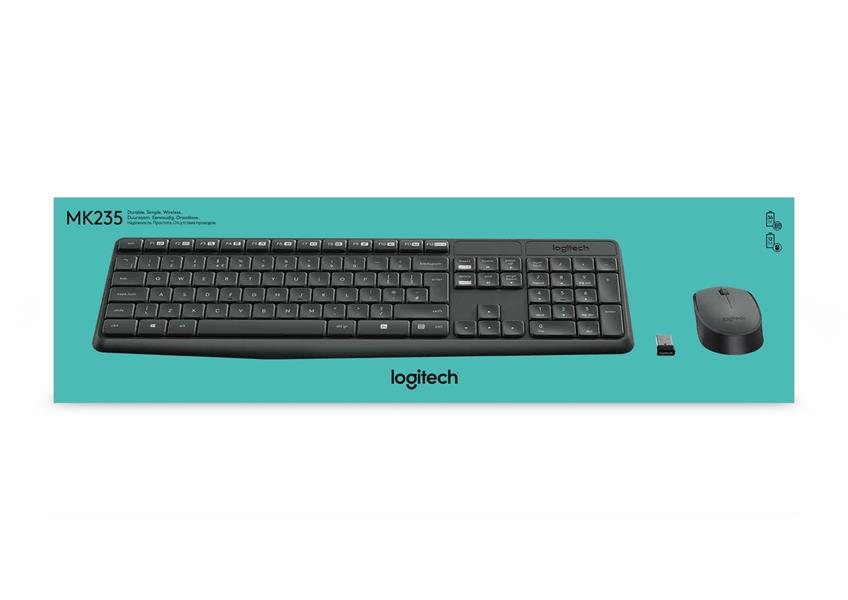 Logitech MK235 toetsenbord Inclusief muis USB QWERTY Spaans Grijs