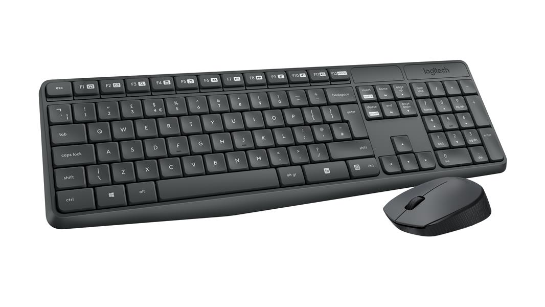 Logitech MK235 toetsenbord Inclusief muis USB QWERTY Spaans Grijs