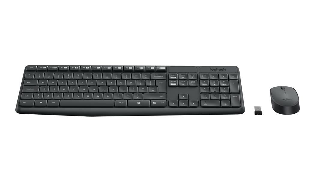 Logitech MK235 toetsenbord Inclusief muis USB QWERTY Spaans Grijs