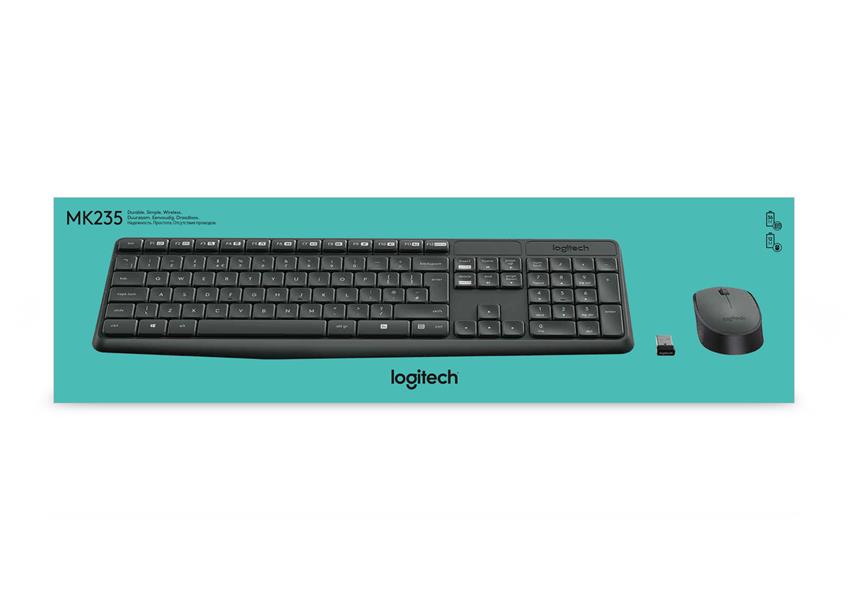 Logitech MK235 toetsenbord RF Draadloos AZERTY Belgisch Grijs