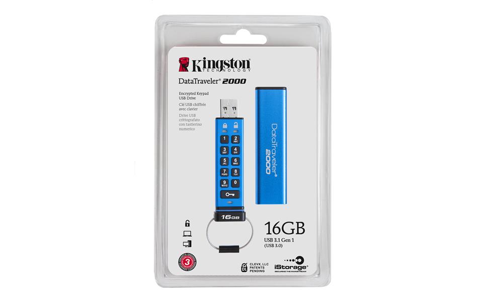 Kingston Technology DataTraveler 2000 16GB USB flash drive USB Type-A 3.2 Gen 1 (3.1 Gen 1) Blauw