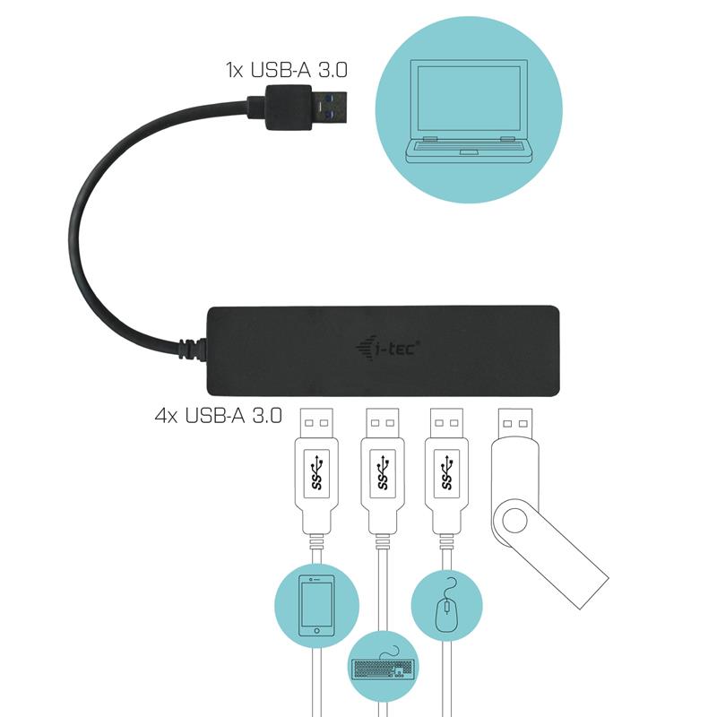 i-tec Advance USB 3.0 Slim Passive HUB 4 Port