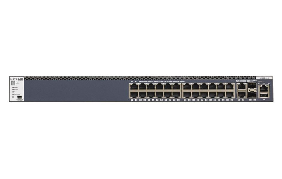 Netgear ProSAFE Managed Switch - GSM4328S - 24 Gigabit Ethernet poorten 10/100/1000 Mbps + 2 x SFP+ & 2 x 10GBASE-T poorten