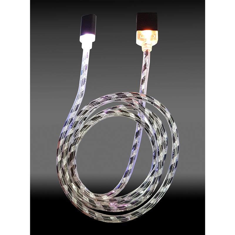LC-Power LC-C-USB-TYPE-C-1M-8 USB A to USB Type-C cable black silver illuminated 1m