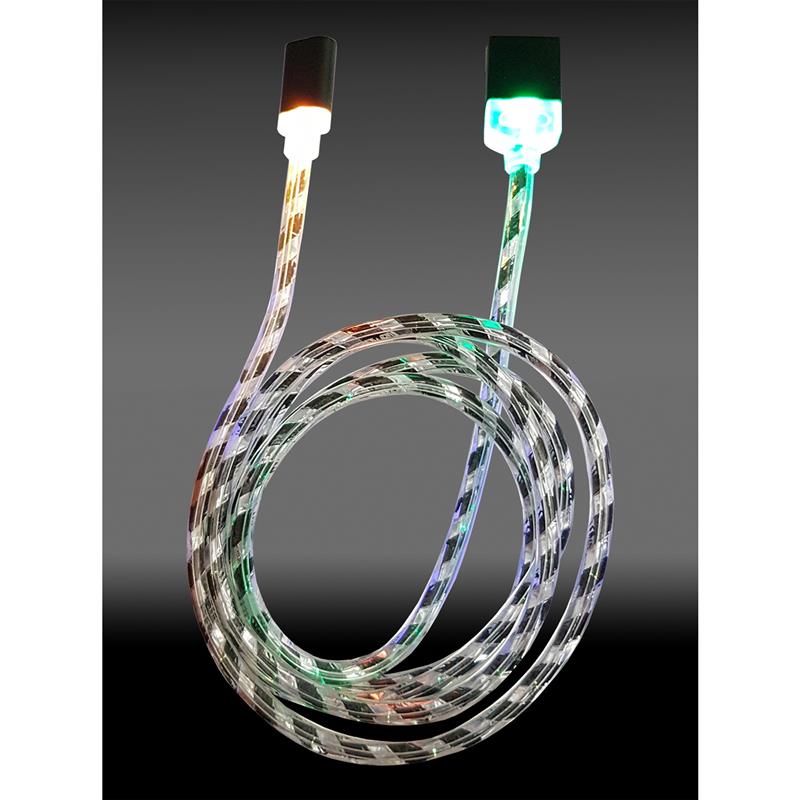 LC-Power LC-C-USB-TYPE-C-1M-8 USB A to USB Type-C cable black silver illuminated 1m