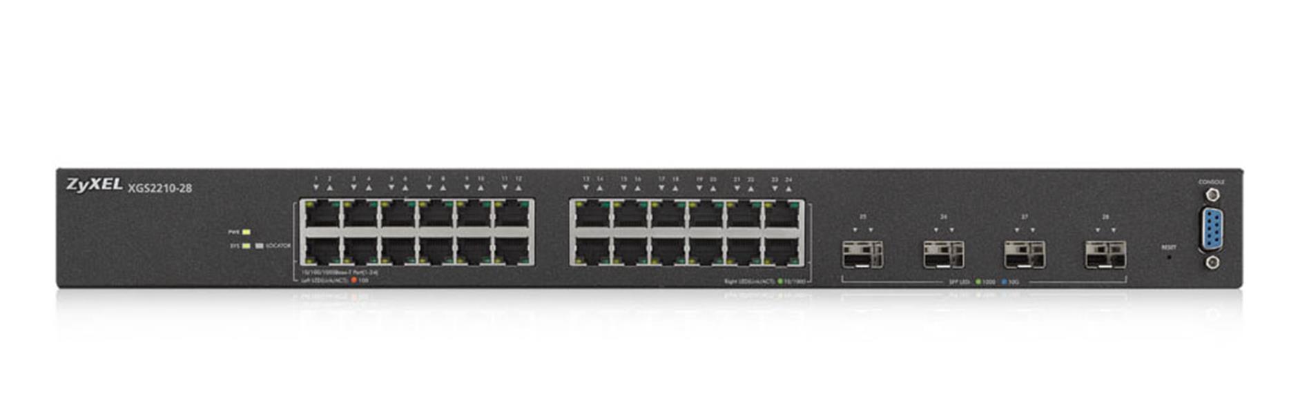 Zyxel XGS2210-28 Managed L2 Gigabit Ethernet (10/100/1000) Zwart 1U