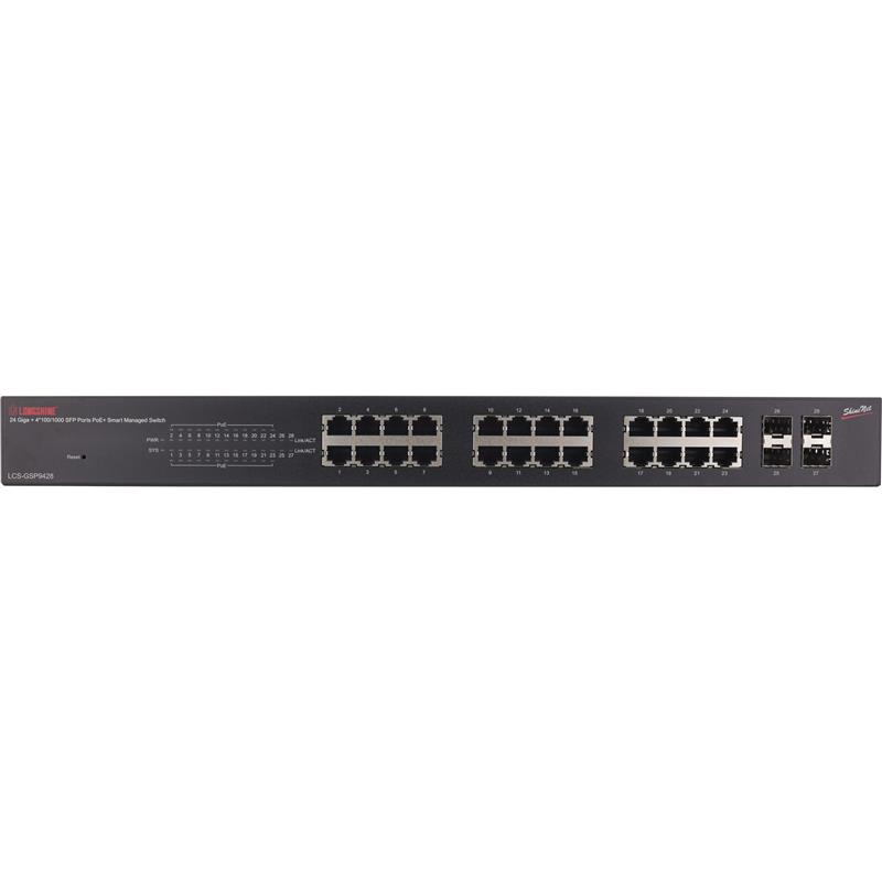 Longshine LCS-GSP9428 Gigabit PoE Switch 24-Port Managed 19 4 SFP-Ports