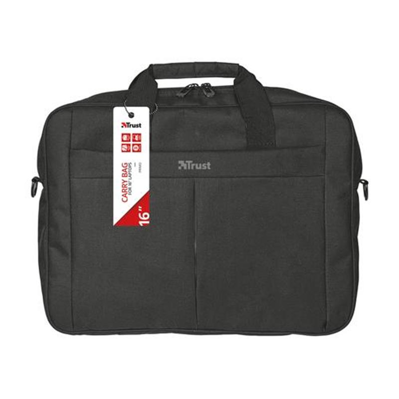 Trust Primo | Laptop Schoudertas | 16 inch | Zwart