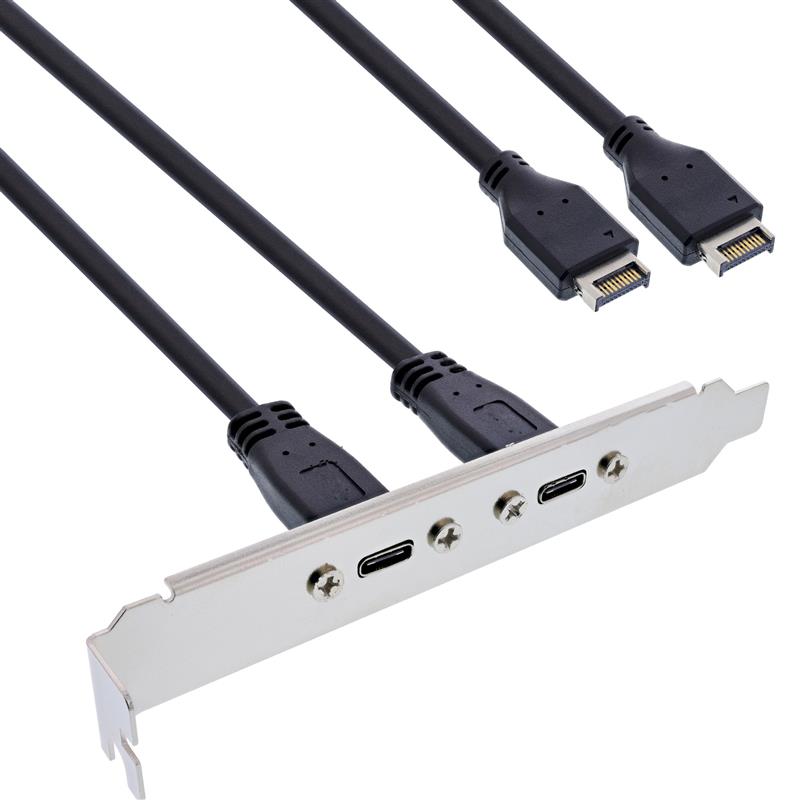 InLine Slot bracket USB Type-C to USB 3 1 front panel Key-A internal 0 5m