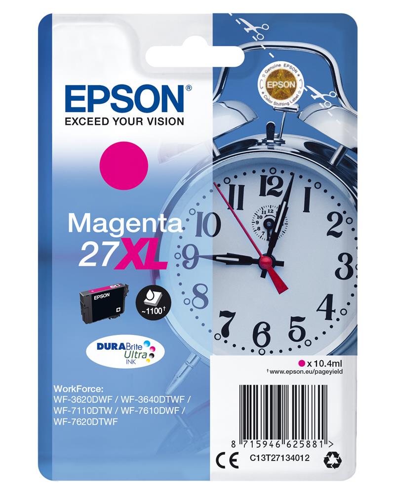 Epson Alarm clock Singlepack Magenta 27XL DURABrite Ultra Ink