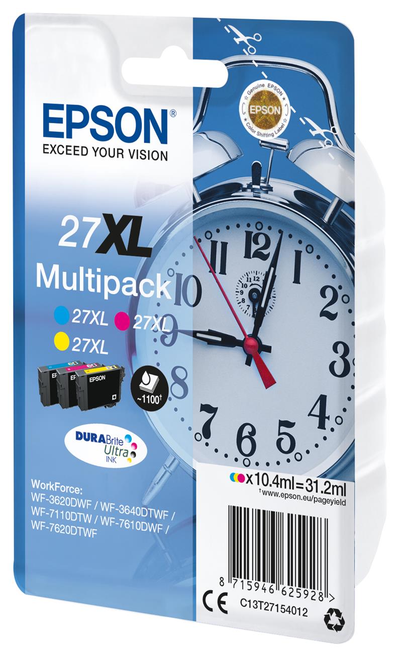 Epson Alarm clock Multipack 3-colour 27XL DURABrite Ultra Ink