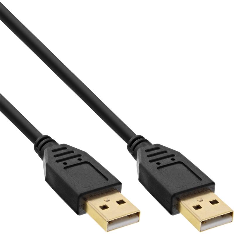 InLine USB 2 0 cable AM AM black gold plated contacts 5m