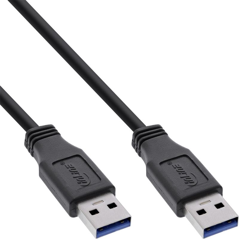 InLine USB 3 0 Cable Type A male to A male black 0 3m