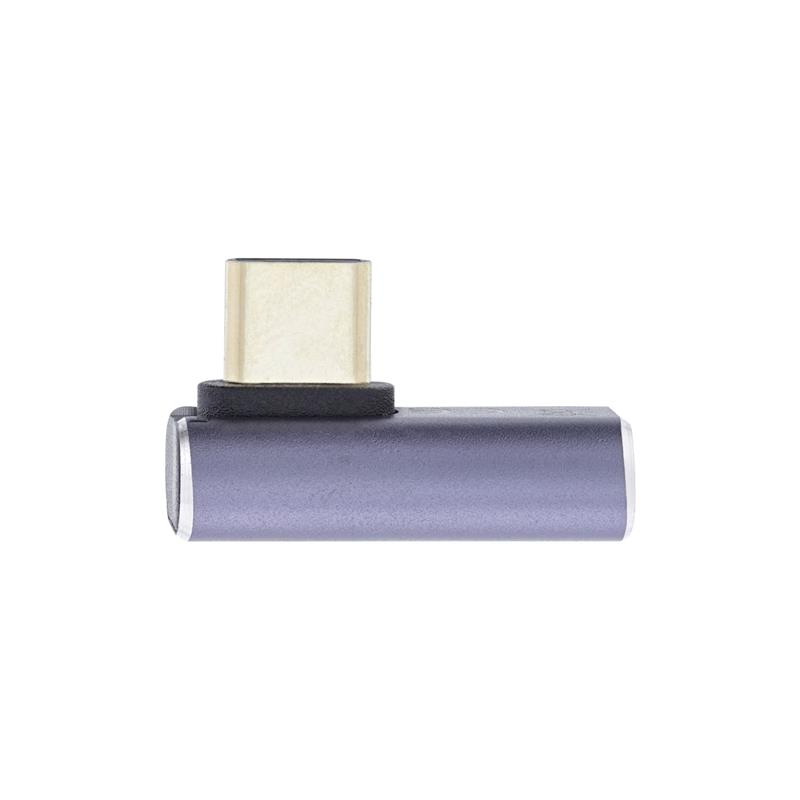 InLine USB4 Adapter USB Type-C male female vertical right left angled aluminium grey