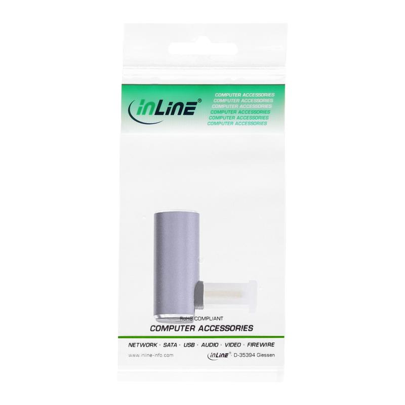 InLine USB4 Adapter USB Type-C male female up down angled aluminium grey