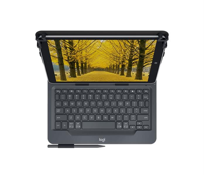 Logitech Universal Folio with integrated keyboard for 9-10 inch tablets Zwart Bluetooth QWERTZ Duits