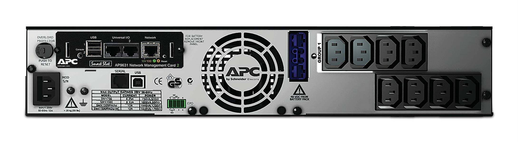 APC Smart-UPS X SMX750INC Noodstroomvoeding - 750VA, 8x C13 uitgang, USB, NMC