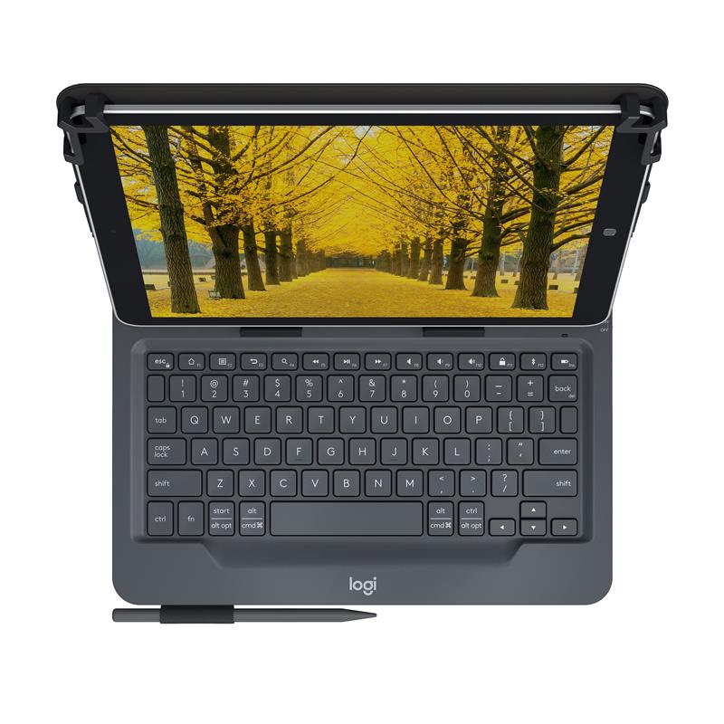 Logitech Universal Folio toetsenbord voor mobiel apparaat AZERTY Frans Zwart Bluetooth