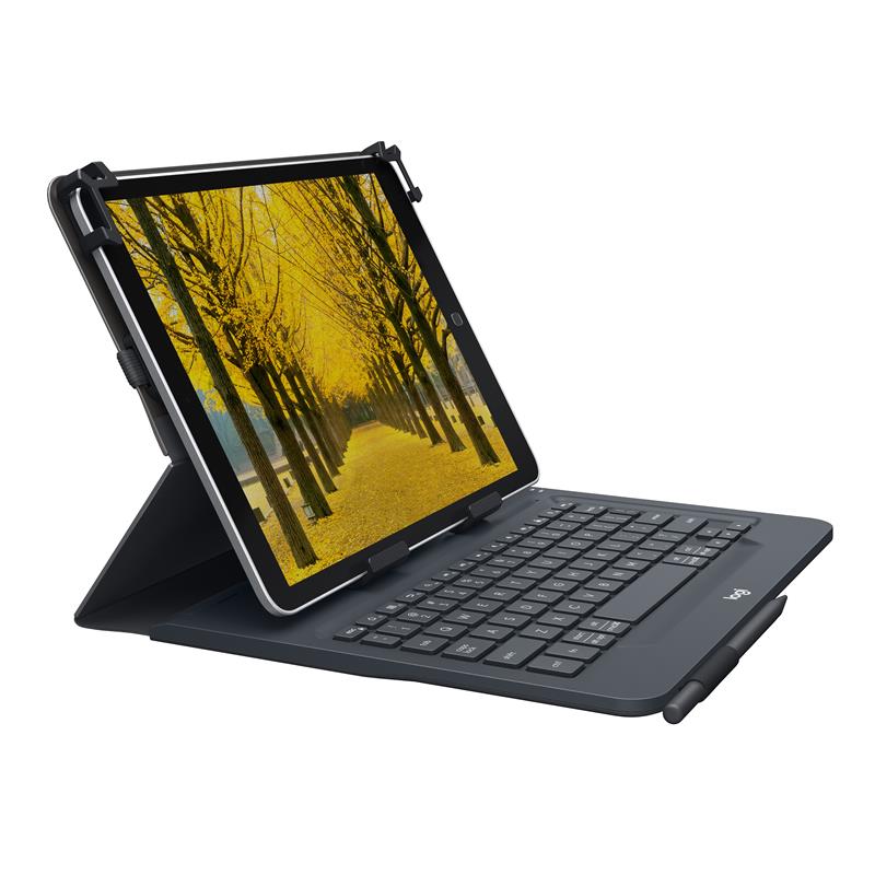 Logitech Universal Folio toetsenbord voor mobiel apparaat AZERTY Frans Zwart Bluetooth