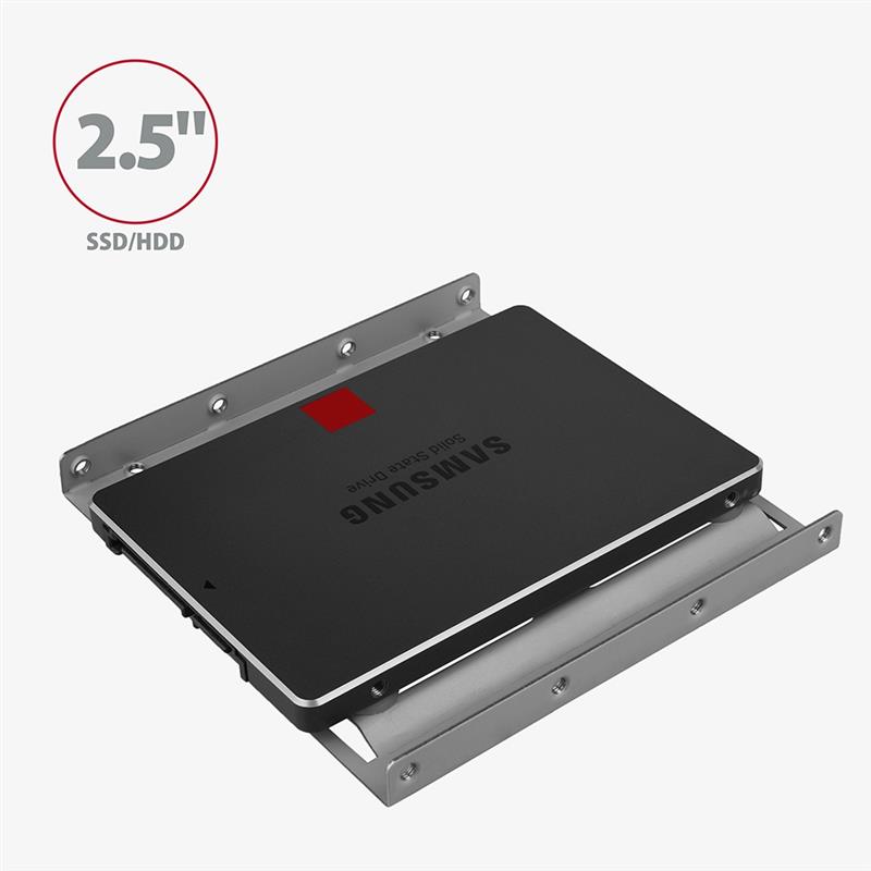 Axagon RHD-125B Halterahmen für 1x 2.5\"" im 3.5\"" Slot - grau Grijs Metaal