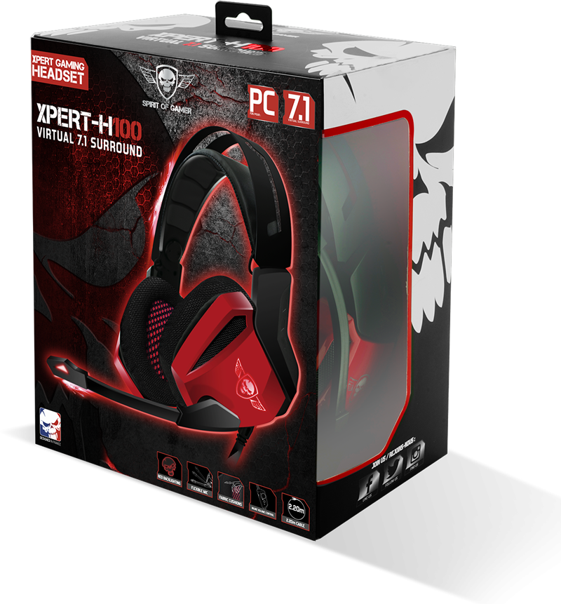 XPERT-H100 7.1 surround sound PC Gaming Headset - Rood
