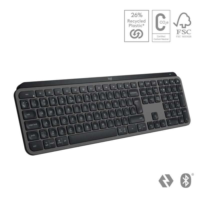 Logitech MX Keys S toetsenbord RF-draadloos + Bluetooth QWERTY US International Grafiet