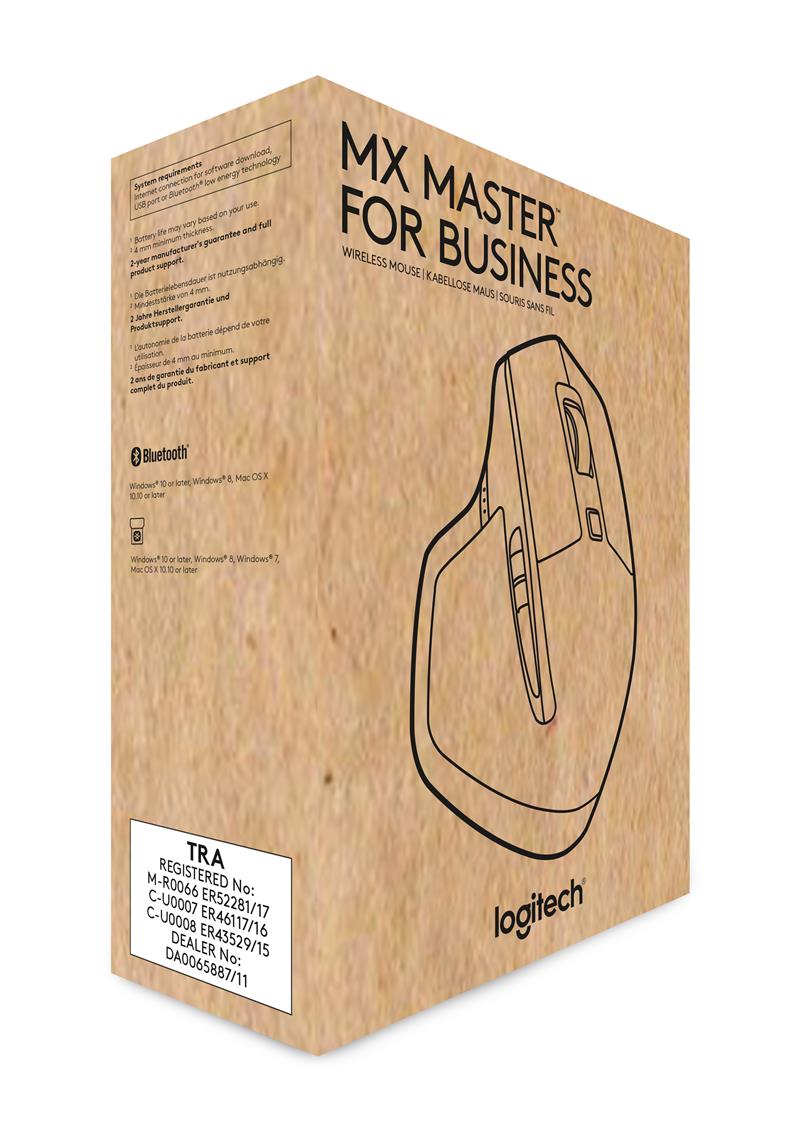 Logitech MX Master muis RF draadloos + Bluetooth Laser 1000 DPI Rechtshandig