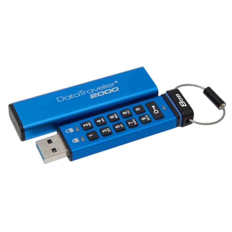 Kingston Technology DataTraveler 2000 8GB USB flash drive USB Type-A 3.2 Gen 1 (3.1 Gen 1) Blauw