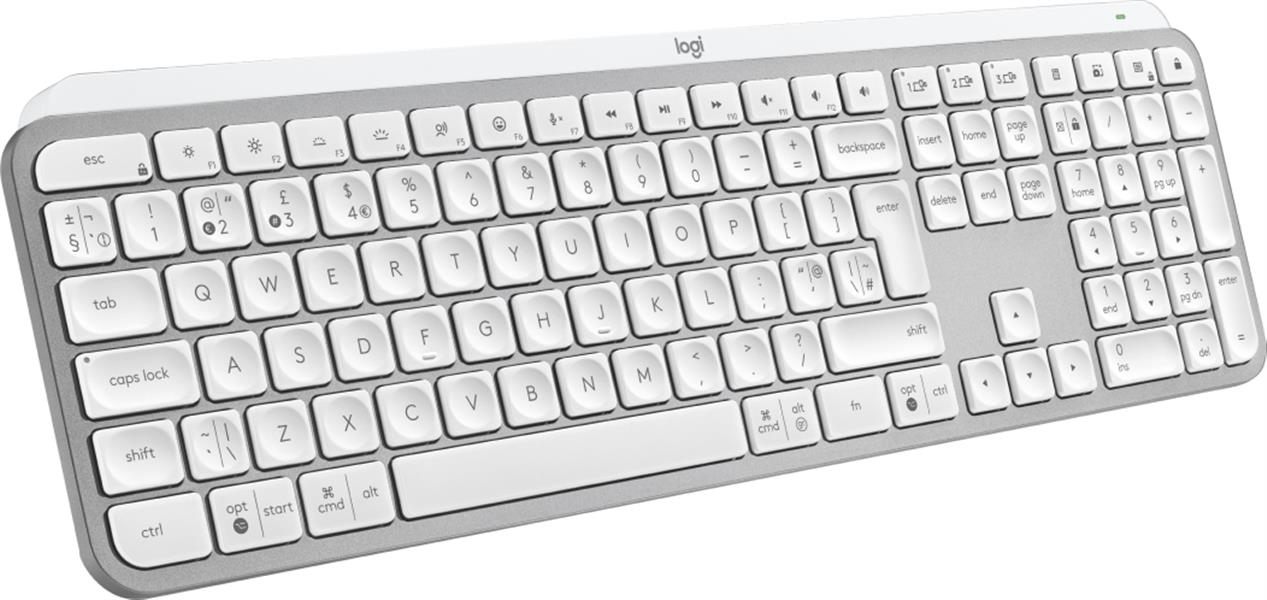 Logitech 920-011585 toetsenbord RF-draadloos + Bluetooth QWERTY Brits Engels Aluminium, Wit