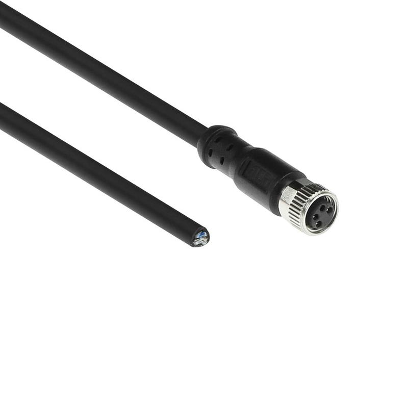 ACT Industrial 3,00 meter Sensor kabel M8A 4-polig female naar open end, Ultraflex Xtreme TPE kabel, afgeschermd