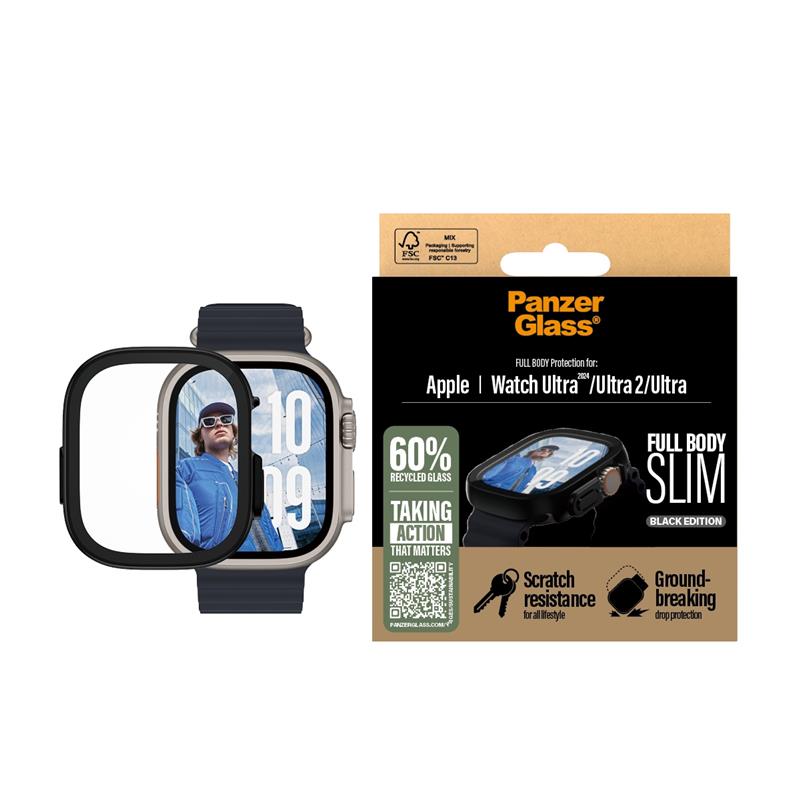 PanzerGlass PG Scrn Snap FB Slim BK Watch Ultra 2024 Transparant Polyethyleentereftalaat (PET)