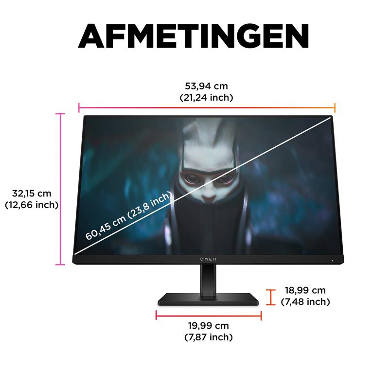 HP OMEN by HP 24 computer monitor 60,5 cm (23.8"") 1920 x 1080 Pixels Full HD Zwart