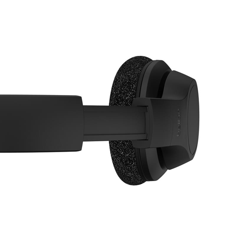 Belkin SoundForm Adapt Headset Bedraad en draadloos Hoofdband Oproepen/muziek USB Type-C Bluetooth Zwart