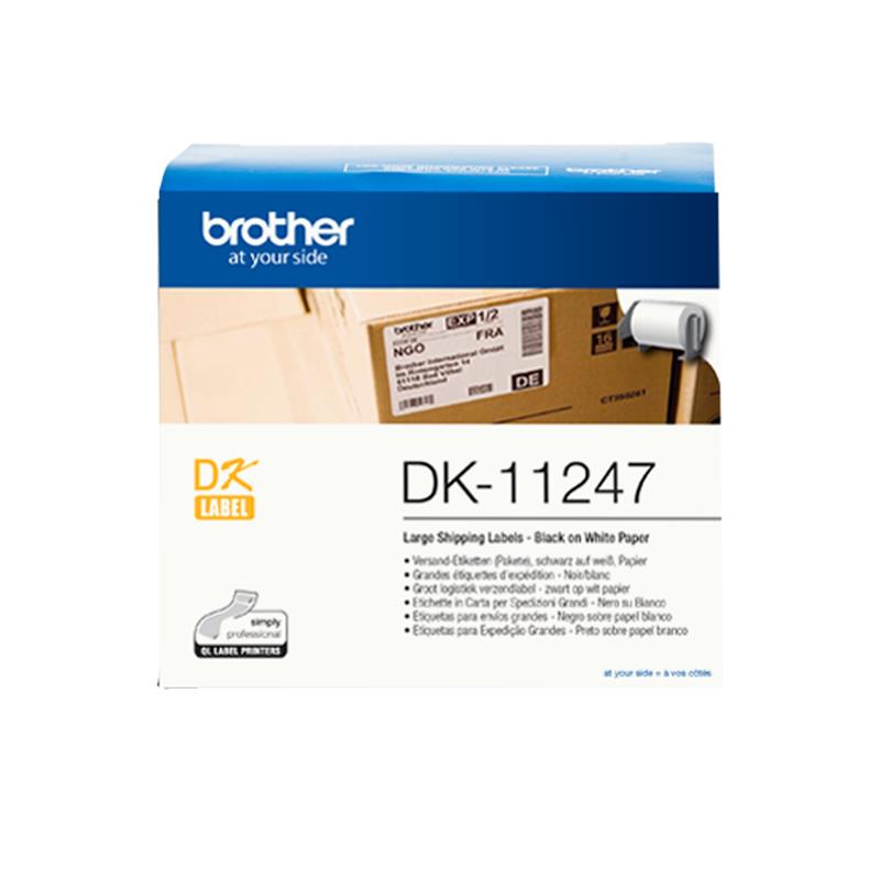 Brother DK-11247 labelprinter-tape Zwart op wit