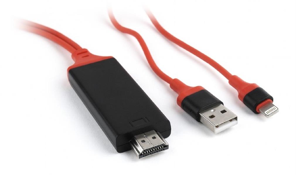 Gembird MHL -> HDMI 8-pin - HDTV adapter voor Apple devices 1 8m *HDMIM *USBAM *LIGHTNINGM