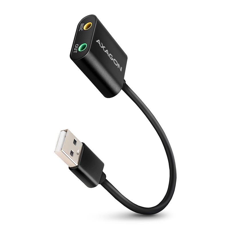 Axagon ADA-12 USB 2.0 Stereo Audio Mini-Adapter 15 cm Kabellänge - Kabel - Audio/Multimedia 2.0 kanalen