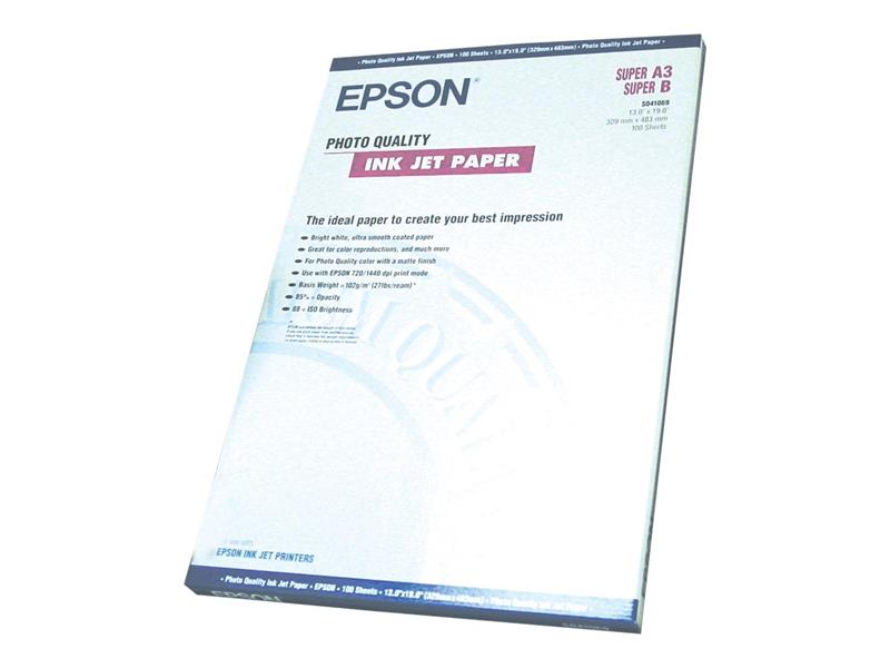 Epson Photo Quality Ink Jet Paper, DIN A3+, 104g/m², 100 Vel