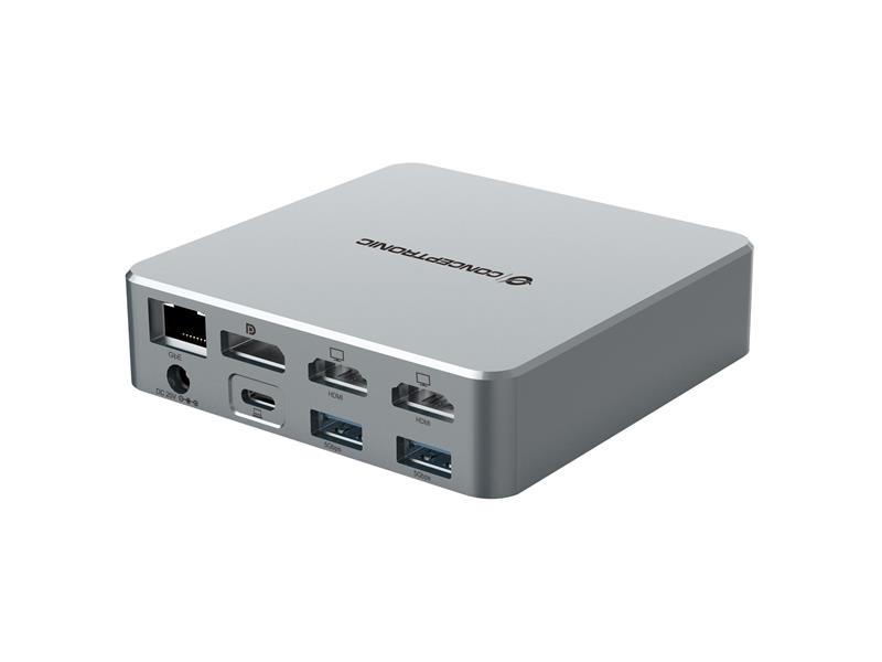 Conceptronic DONN25G laptop dock & poortreplicator Bedraad USB 3.2 Gen 2 (3.1 Gen 2) Type-C Zilver
