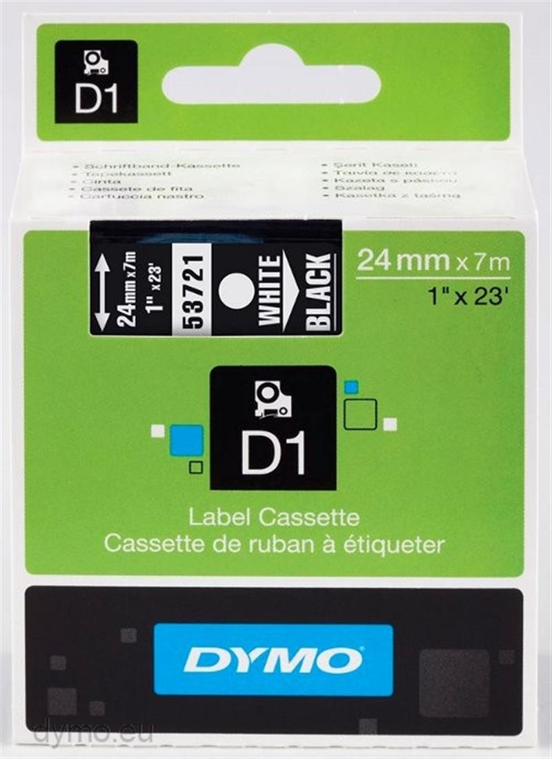 DYMO S0721010 labelprinter-tape Wit op zwart