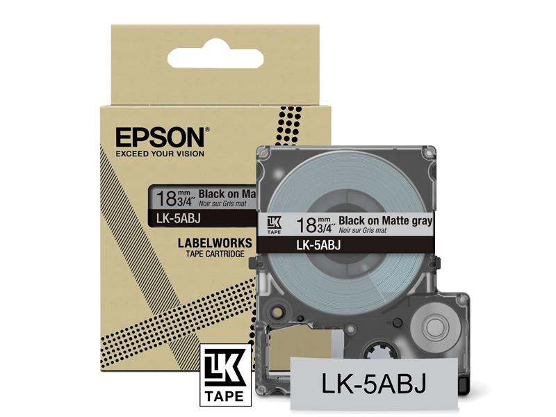 EPSON Matte Tape Grey Black 18mm 8m