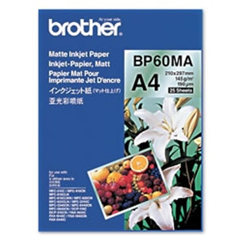 Brother BP60MA Inkjet Paper papier voor inkjetprinter A4 (210x297 mm) Mat 25 vel Wit