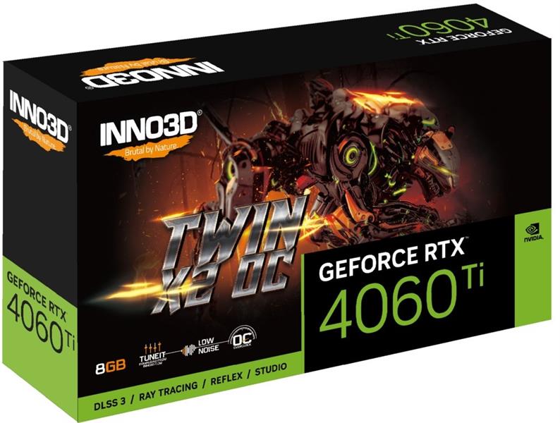 INNO3D GeForce RTX 4060 Ti Twin X2 OC 8GB GDDR6 128-bit 2565 18Gbps