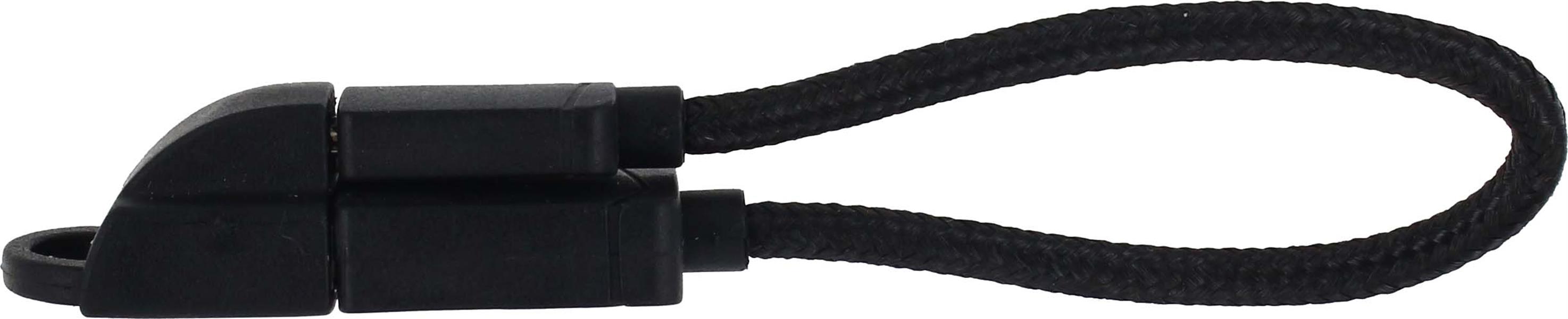 KeyMate Charge Sync Keychain Cable Nylon Braided Micro USB Black