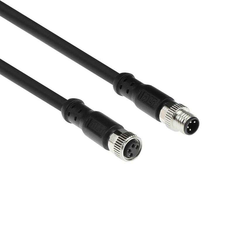 ACT Industrial 3,00 meter Sensor kabel M8A 4-polig male naar M8A 4-polig female, Ultraflex Xtreme TPE kabel, afgeschermd