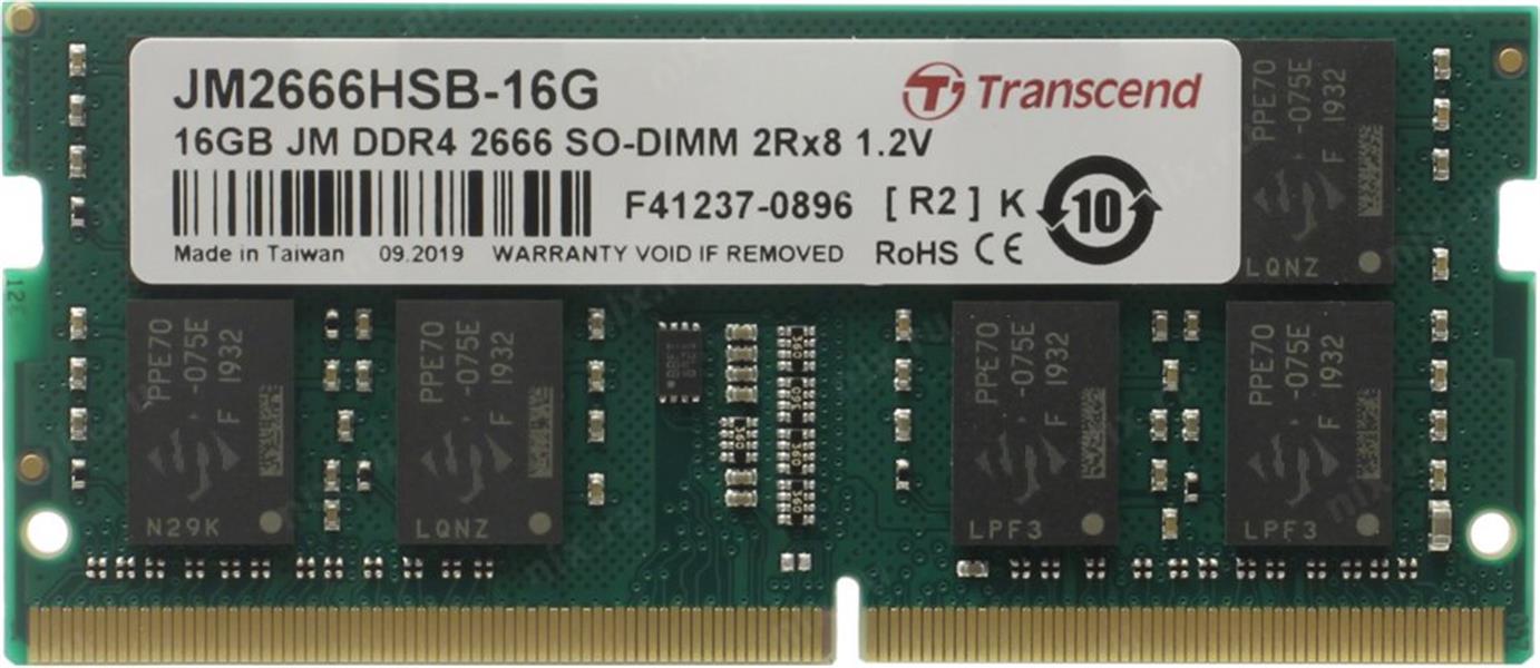Transcend JetRam geheugenmodule 16 GB 2 x 8 GB DDR4 2666 MHz